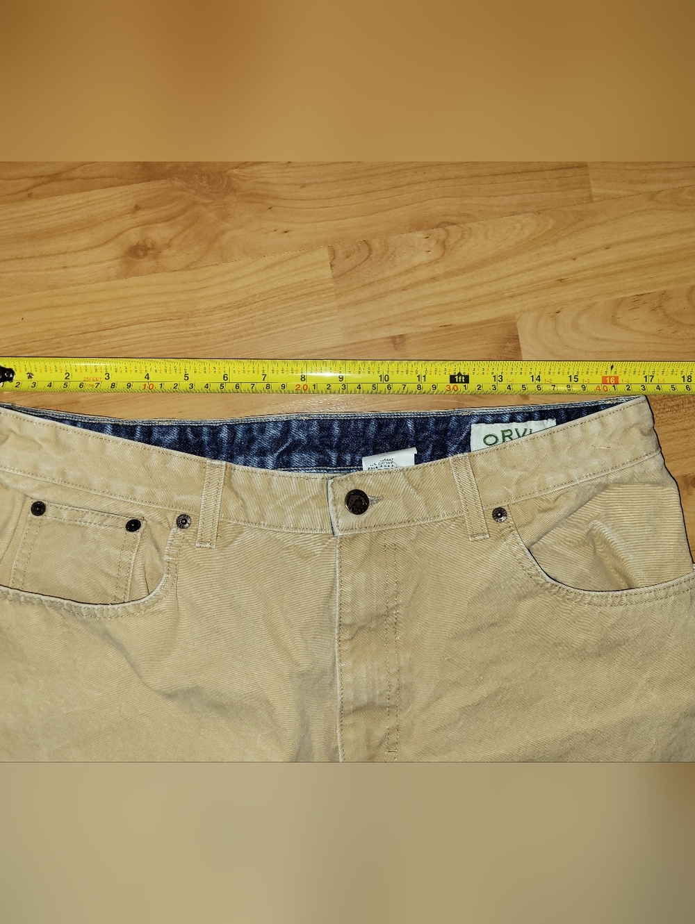 Orvis Beige Tan Chino Khaki Straight Leg Utility Pants, Size 34x32 / 34HX - Picture 11 of 11